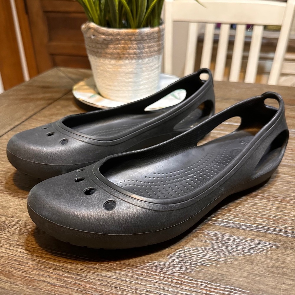 Crocs Womens Black Ballet Flats‎ Shoes Size W9